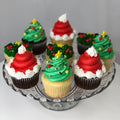 cupcakes with holiday decor
