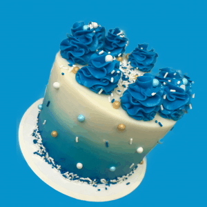 blue birthday cake