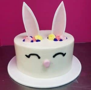 Easter Bunnie Face Cake With Edible Ears