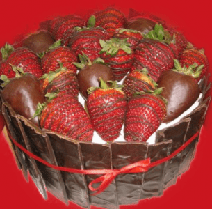 cake with berries and chocolate